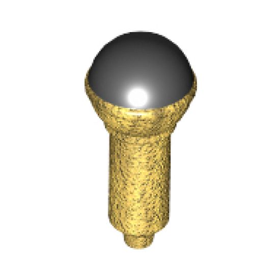 Minifigure, Utensil Microphone with Black Top Half Screen Pattern