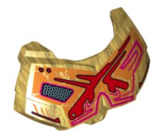 Large Figure Part Chest Armor Small with Red and Orange Pattern