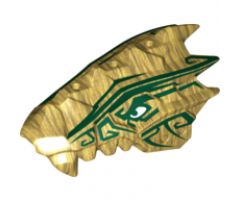 Animal, Body Part Dragon Head (Ninjago) Upper Jaw Spiny with Dark Green Stripes Pattern