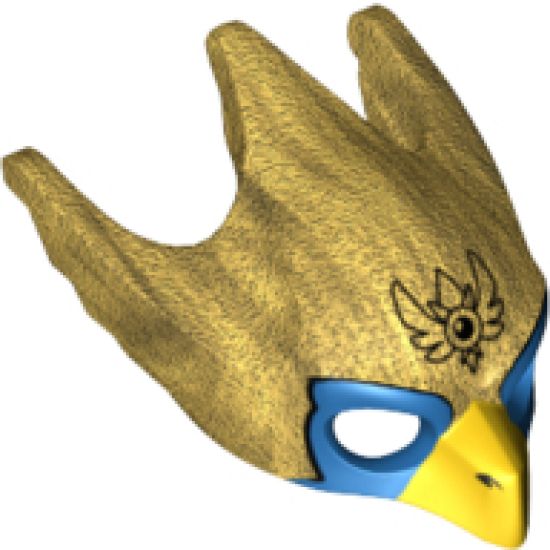 Minifigure, Headgear Mask Bird (Eagle) with Yellow Beak and Blue Eye Circles Pattern