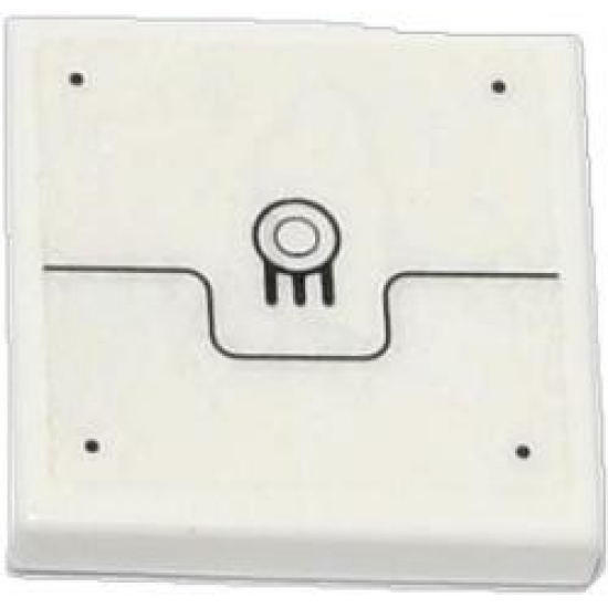 Tile 2 x 2 with Black Line, Rivets, Grille and 2 Circles Pattern (Sticker) - Set 70707