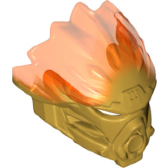 Bionicle, Kanohi Mask of Fire (Unity) with Marbled Trans-Neon Orange Pattern