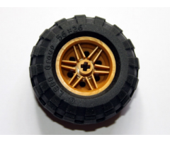 Wheel & Tire Assembly 30.4mm D. x 20mm with No Pin Holes and Reinforced Rim with Black Tire 56 x 26 Balloon (56145 / 55976)