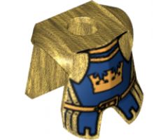 Minifigure, Body Wear Armor Breastplate with Leg Protection, Fantasy Era Crown King Pattern