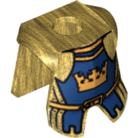 Minifigure, Body Wear Armor Breastplate with Leg Protection, Fantasy Era Crown King Pattern