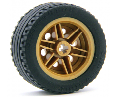 Wheel & Tire Assembly 30.4mm D. x 20mm with No Pin Holes and Reinforced Rim with Black Tire 43.2 x 22 ZR (56145 / 44309)