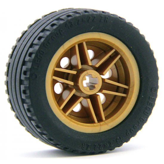 Wheel & Tire Assembly 30.4mm D. x 20mm with No Pin Holes and Reinforced Rim with Black Tire 43.2 x 22 ZR (56145 / 44309)