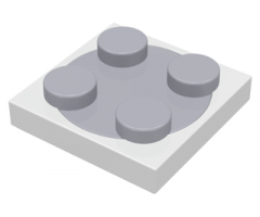 Turntable 2 x 2 Plate, Base with Light Bluish Gray Turntable 2 x 2 Plate, Top (3680 / 3679)