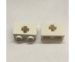 Technic, Brick 1 x 2 with Axle Hole (x Shape)