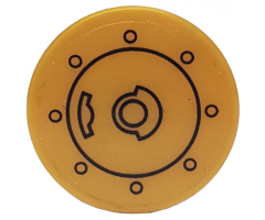 Tile, Round 2 x 2 with Bottom Stud Holder with Fuel Filler Cap Pattern (Sticker) - Set 76023