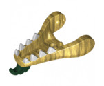 Animal, Body Part Dragon Head (Ninjago) Lower Jaw with White Teeth and Dark Green Beard and Spines Pattern