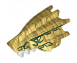 Animal, Body Part Dragon Head (Ninjago) Upper Jaw with White Teeth, Gold Eyes, and Dark Green Decorations Pattern