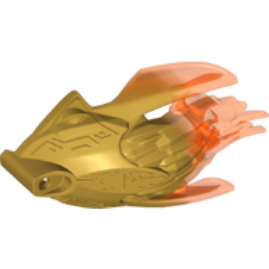 Bionicle Creature Head/Mask with Marbled Trans-Neon Orange Pattern
