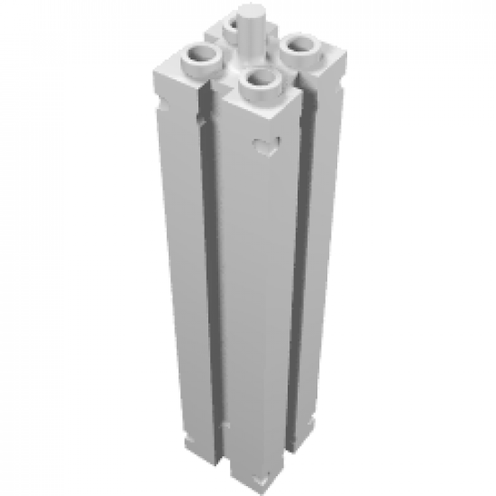 Support 2 x 2 x 8 with Grooves and Top Peg, Smooth on All Sides