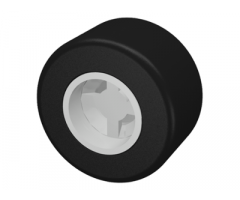 Wheel & Tire Assembly 8mm D. x 9mm (for Slicks), Hole Round for Wheels Holder Pin with Black Tire Smooth Small Wide Slick (30027a / 30028)