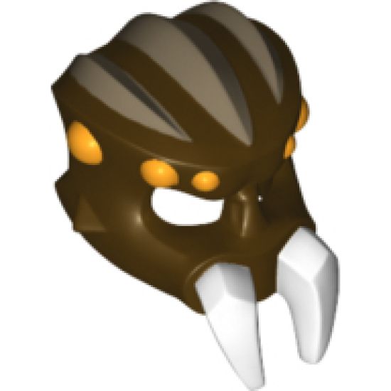 Minifigure, Headgear Mask Spider with White Pincers, Orange Spots and Dark Tan Ridges Pattern