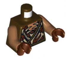 Torso LotR Armor Crude with Bones, Spikes and Dark Brown Straps Pattern (Gundabad Orc) / Medium Nougat Arms / Reddish Brown Hands