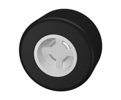 Wheel & Tire Assembly 8mm D. x 9mm (for Slicks), Hole Notched for Wheels Holder Pin with Black Tire Smooth Small Wide Slick (30027b / 30028)