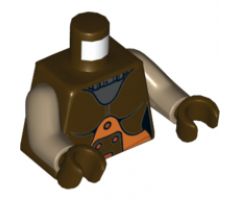 Torso Female Space Jumpsuit with Orange Belt and Silver Neck Plate Pattern (SW Hera Syndulla) / Dark Tan Arms / Dark Brown Hands