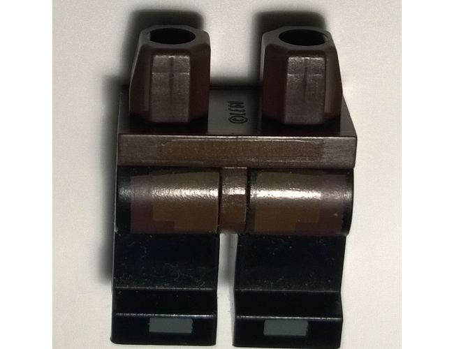 Hips and Black Legs with Pixelated Reddish Brown and Dark Brown Pants and Dark Bluish Gray Shoes Pattern