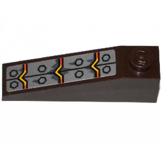 Slope 18 4 x 1 with Bolted Metal Plates and Lava Pattern (Sticker) - Set 70321