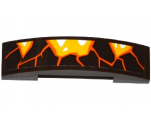 Slope, Curved 4 x 1 Double with Orange Cracks and Lava Pattern Model Right Side (Sticker) - Set 70321