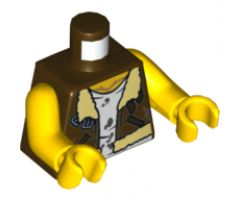 Torso Monster Fighters Flight Vest with Undershirt with Dirt Stains Pattern / Yellow Arms / Yellow Hands