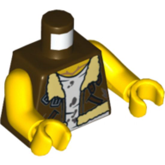 Torso Monster Fighters Flight Vest with Undershirt with Dirt Stains Pattern / Yellow Arms / Yellow Hands