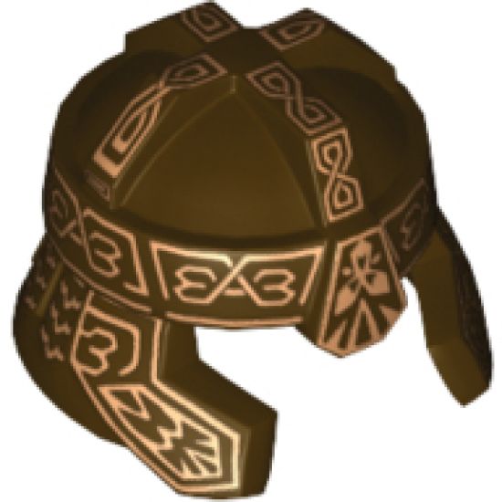Minifigure, Headgear Helmet Castle with Cheek Protection and Dark Red Ornaments Pattern (Gimli)