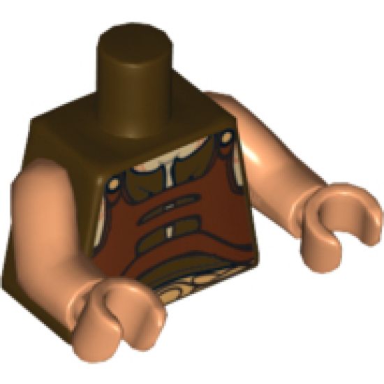 Torso SW Gungan Vest with Gold Belt Front and Back Pattern / Nougat Arms / Nougat Hands