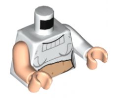 Torso SW Female Torn Shirt Pattern (Padme Amidala) / White Arm Left / Light Nougat Arm Right / Light Nougat Hands