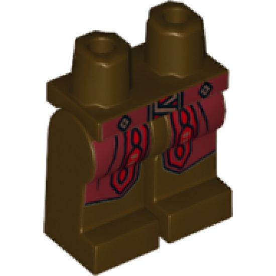 Hips and Legs with Dark Red Belt and Coattails, Gold and Red Trim Pattern