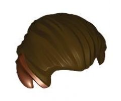 Minifigure, Hair Swept Back with Pointed Reddish Brown Ears Pattern