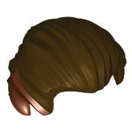 Minifigure, Hair Swept Back with Pointed Reddish Brown Ears Pattern