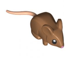 Mouse with Light Nougat Tail, Black Eyes and Bright Pink Nose Pattern