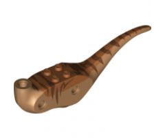 Animal, Body Part Dinosaur Middle Raptor with Dark Orange Top with Dark Brown Stripes Pattern