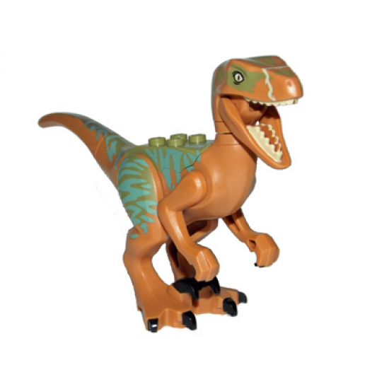 Animal, Dinosaur Raptor / Velociraptor with Olive Green Back and Sand Green Markings (Jurassic World Echo)