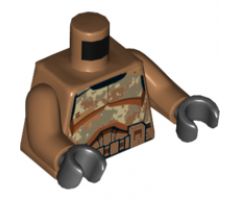 Torso SW Armor Camouflage Clone Trooper Pattern / Medium Nougat Arms / Black Hands