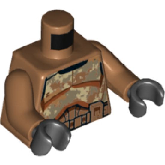 Torso SW Armor Camouflage Clone Trooper Pattern / Medium Nougat Arms / Black Hands