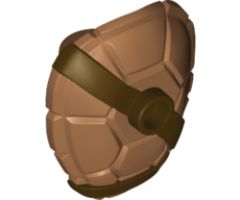 Minifigure, Body Wear Turtle Shell with Stud with Dark Brown Horizontal and Diagonal Belt Pattern