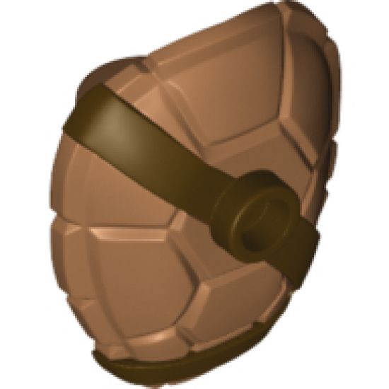 Minifigure, Body Wear Turtle Shell with Stud with Dark Brown Horizontal and Diagonal Belt Pattern