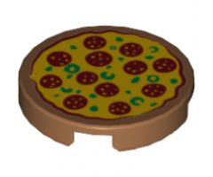 Tile, Round 2 x 2 with Pizza Pepperoni Pattern