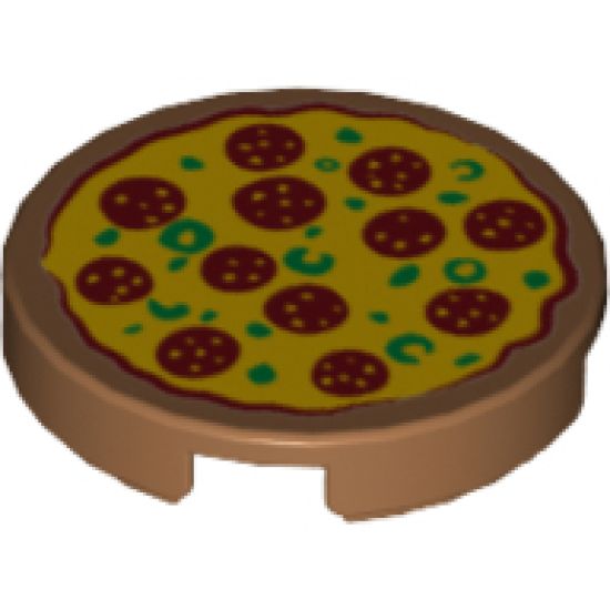Tile, Round 2 x 2 with Pizza Pepperoni Pattern