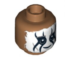 Minifigure, Head Dual Sided Face Paint, Smile / Mouth Open Scared Pattern (Tonto) - Hollow Stud