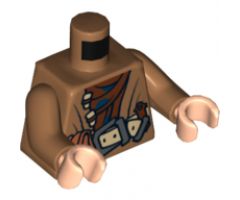 Torso LotR Coat with Brown Shirt and Belt with Pouch Pattern / Medium Nougat Arms / Light Nougat Hands