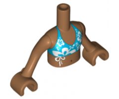 Mini Doll, Torso Friends Girl Dark Azure Bikini Top Pattern, Medium Nougat Arms with Hands