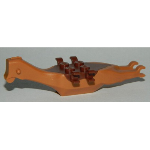 Dinosaur Body Pteranodon, 4 Studs, 6 Clips with Fixed Reddish Brown Top