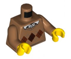 Torso Argyle Sweater with White Shirt Collar and Button Pattern / Medium Nougat Arms / Yellow Hands