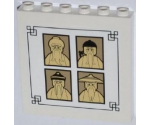 Panel 1 x 6 x 5 with 4 Sensei Portraits Pattern (Sticker) - Set 70505