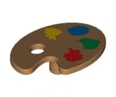 Minifigure, Utensil Paint Palette with Yellow, Blue, Green and Red Paint Spots Pattern